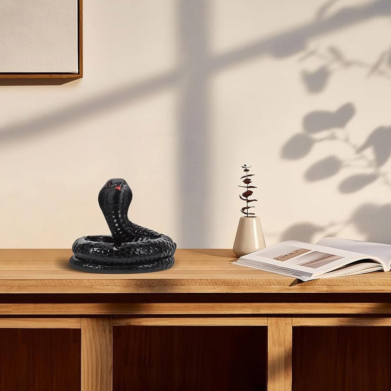 Black Serpent Resin Ashtray Desktop Ornament Home Office Decor Gift for Snake Enthusiasts - Image 3